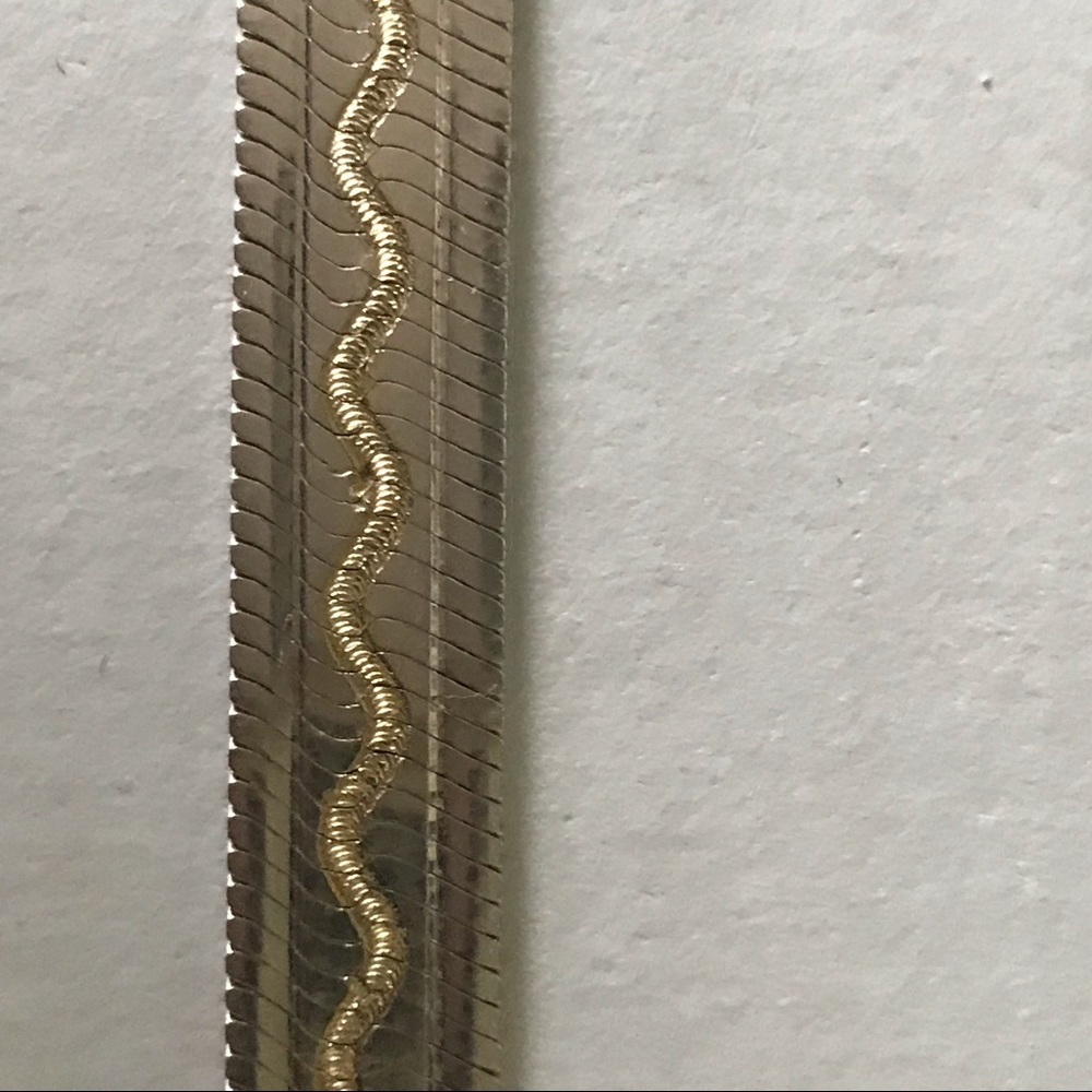 14K & Sterling Silver Herringbone Necklace - Picture 6 of 9